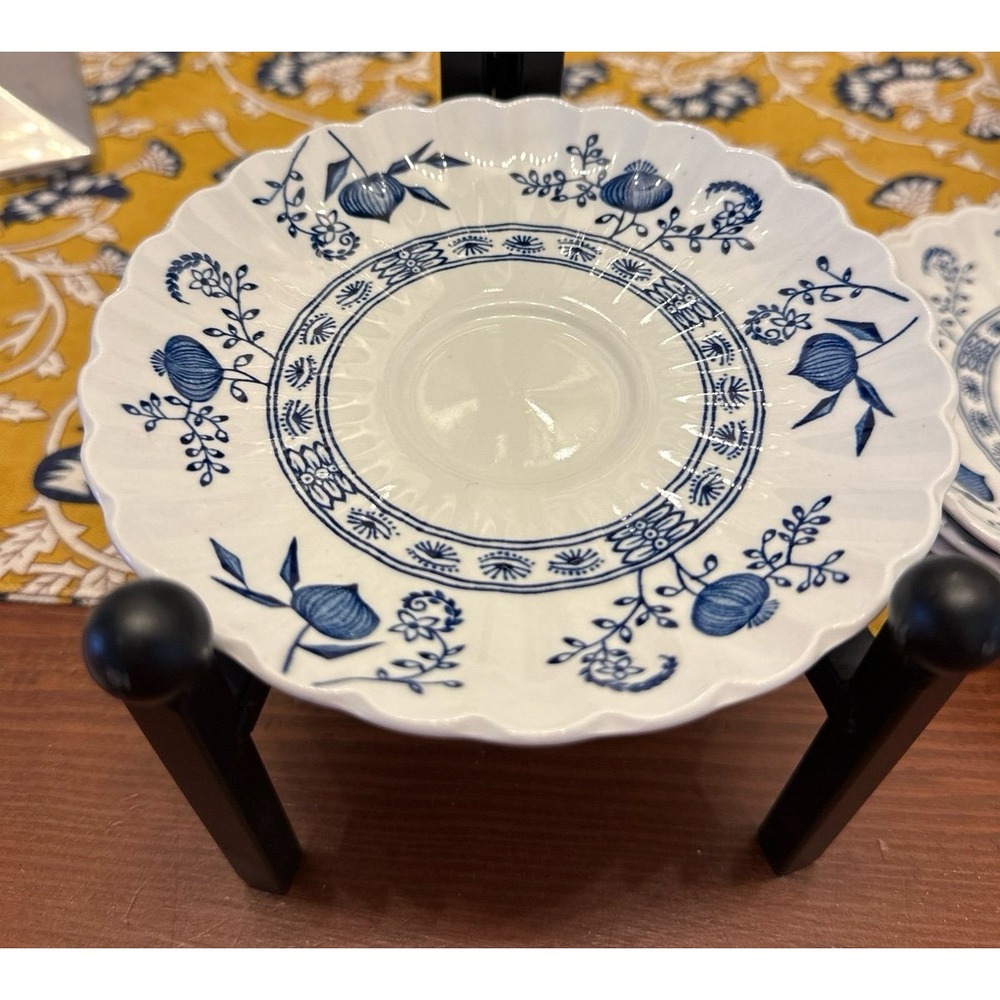 J&G Meakin blue onion NORTIC saucer‎ plate set of 4 EUC